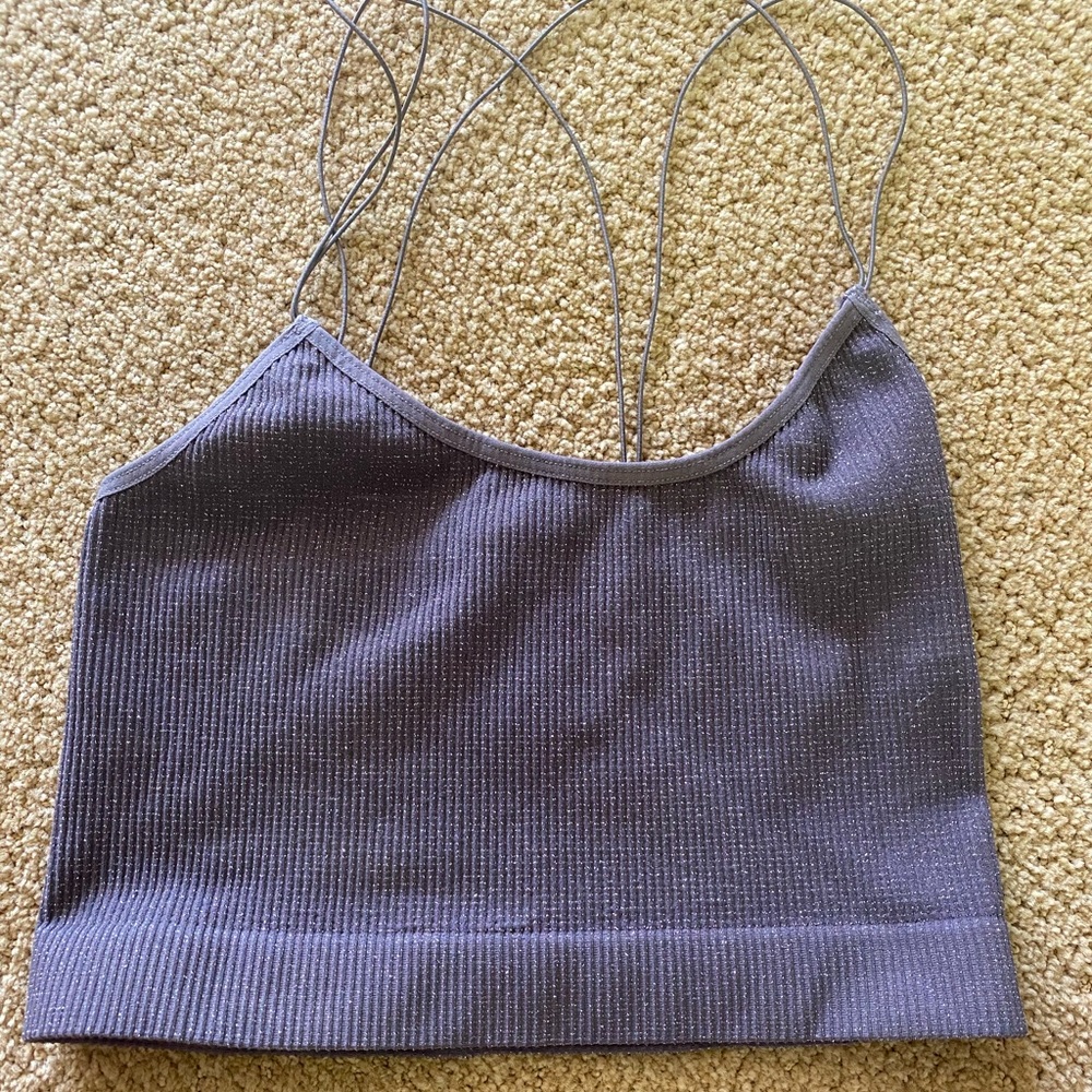 Urban outfitters silver/gray cropped tank